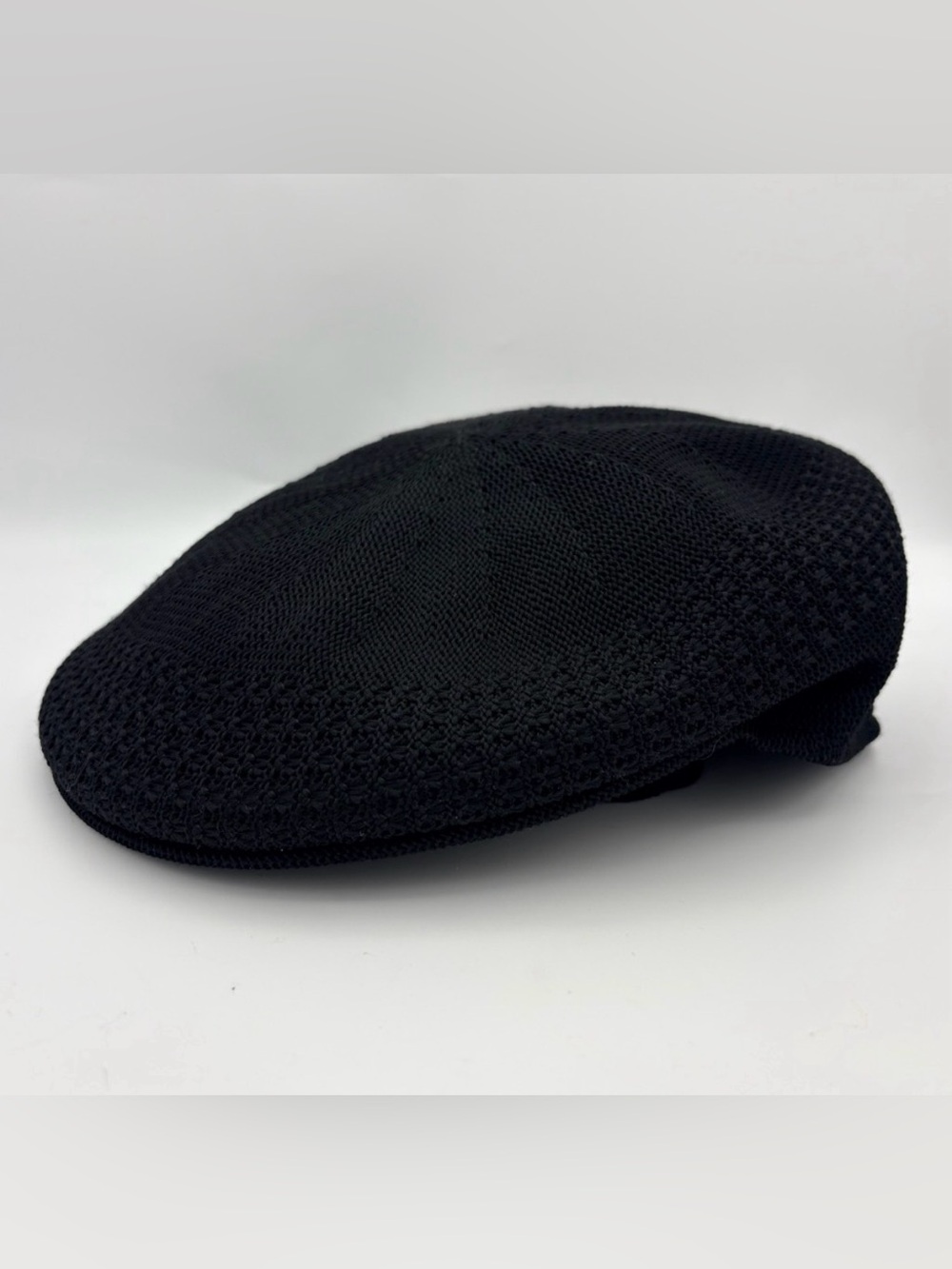 Echo Black Lightweight Knit Newsboy Baker Boy Lightweight Cap Large